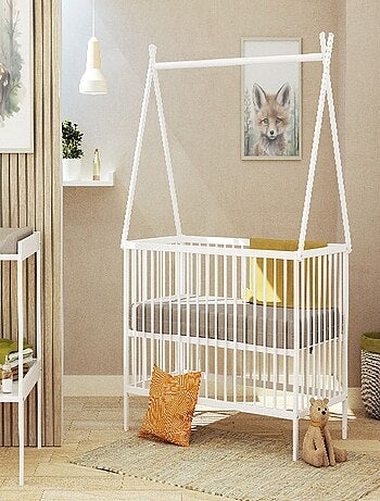 WEBABY - Cama tipi infantil madera ONE - Haya Cruda - 60 x 120 - 129 x 65,6 x 167,2 cm