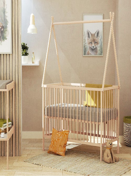 WEBABY - Cama tipi infantil madera ONE - Haya Cruda - 60 x 120 - 129 x 65,6 x 167,2 cm - Kiabi