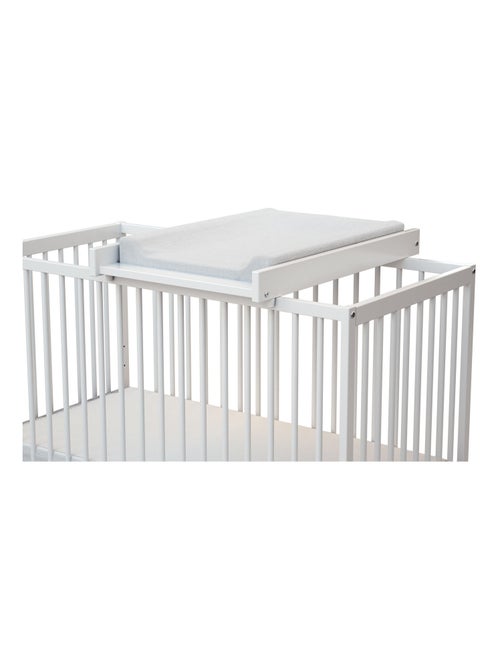 WEBABY - Cambiador bebe madera para cuna MONA 60 x 120 - Blanco - 75 x 51,5 x 7 cm - Kiabi