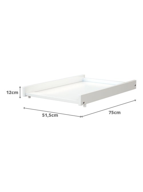 WEBABY - Cambiador bebe madera para cuna MONA 60 x 120 - Blanco - 75 x 51,5 x 7 cm - Kiabi