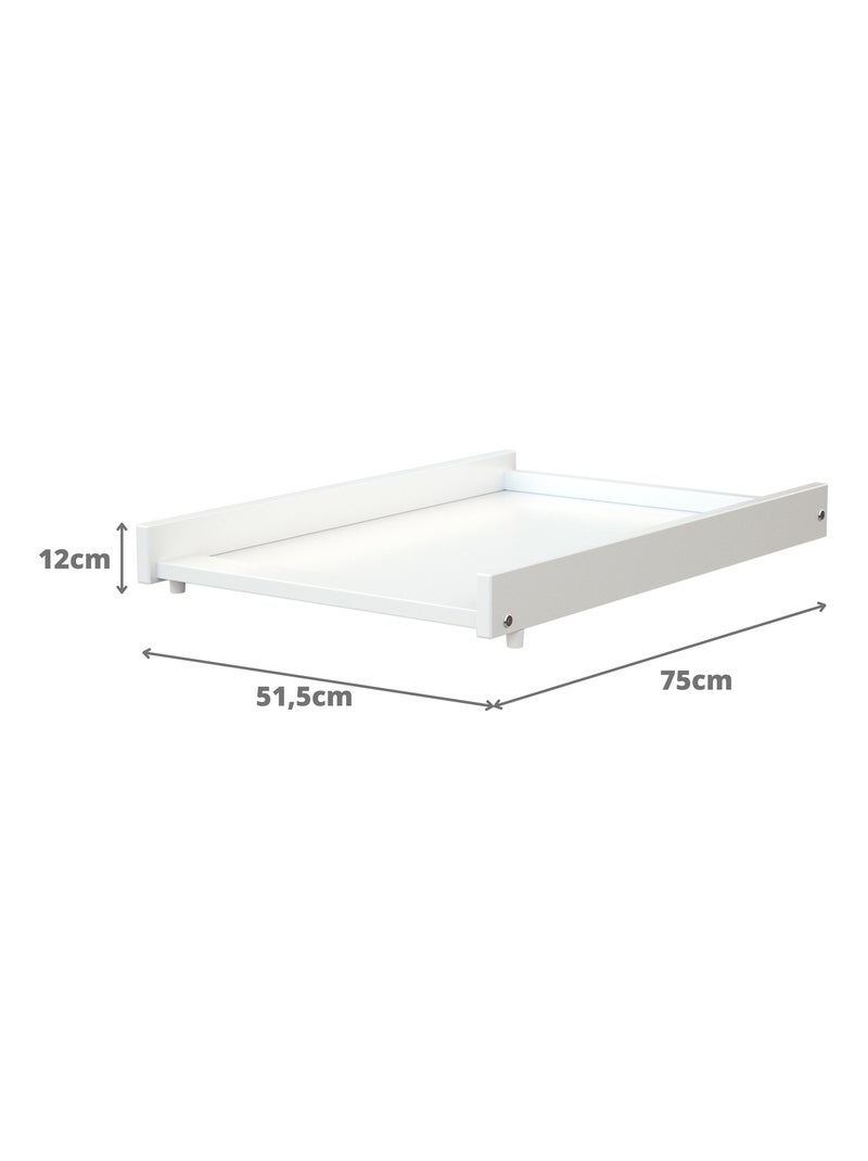 WEBABY - Cambiador bebe madera para cuna MONA 60 x 120 - Blanco - 75 x 51,5 x 7 cm Blanco - Kiabi