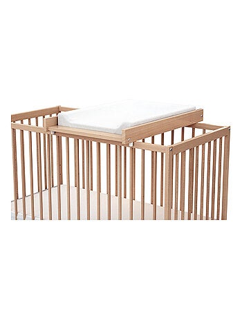 WEBABY - Cambiador bebe madera para cuna MONA 60 x 120 - Haya Bernizada - 75 x 51,5 x 7 cm
