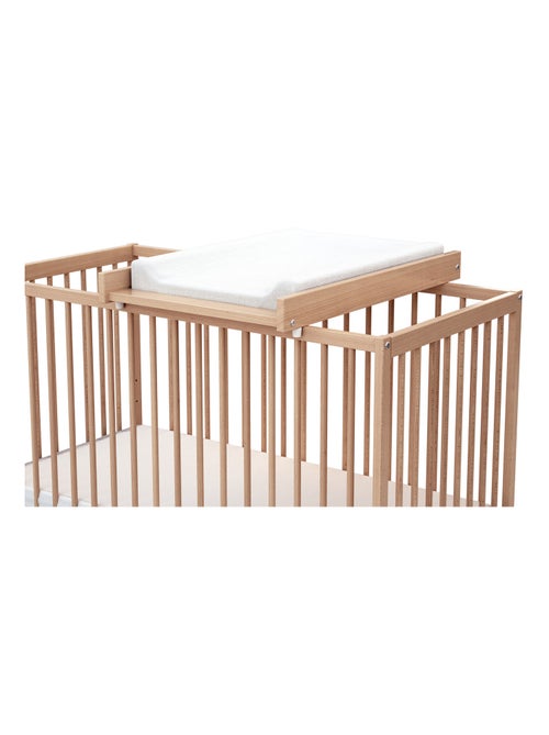 WEBABY - Cambiador bebe madera para cuna MONA 60 x 120 - Haya Bernizada - 75 x 51,5 x 7 cm - Kiabi