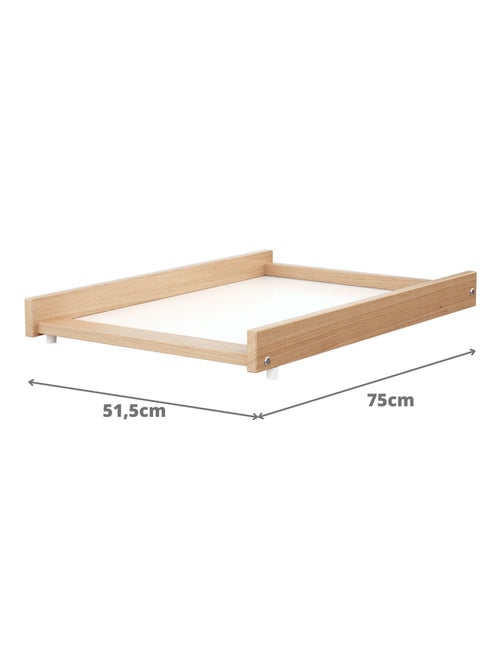 WEBABY - Cambiador bebe madera para cuna MONA 60 x 120 - Haya Bernizada - 75 x 51,5 x 7 cm - Kiabi