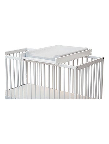 WEBABY - Cambiador bebe madera para cuna MONA 60 x 120 - Blanco - 75 x 51,5 x 7 cm
