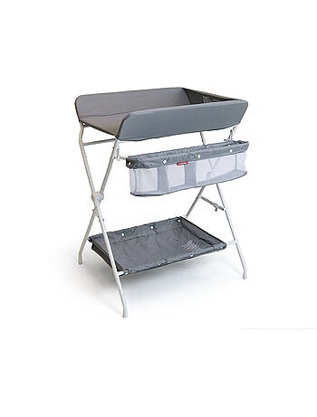 WEBABY - Cambiador bebé plegable acero - Blanco/Gris - 80 x 68 x 103 cm