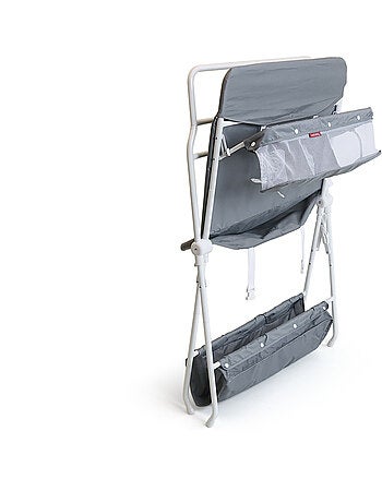 WEBABY - Cambiador bebé plegable acero - Blanco/Gris - 80 x 68 x 103 cm