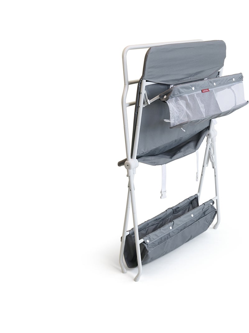 WEBABY - Cambiador bebé plegable acero - Blanco/Gris - 80 x 68 x 103 cm Blanco Gris claro - Kiabi