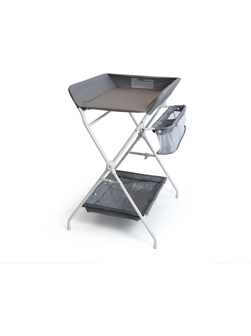 WEBABY - Cambiador bebé plegable acero - Blanco/Gris - 80 x 68 x 103 cm Blanco Gris claro - Kiabi
