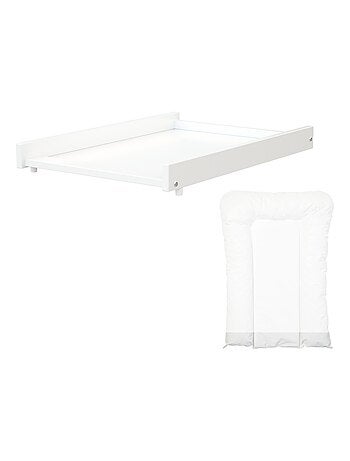 WEBABY - Cambiador con colchón para cuna bebé MONA madera - Haya Barnizada - 75 x 51,50 x 7 cm