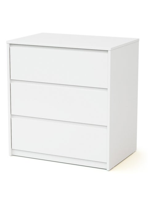 WEBABY - Cómoda bebé 3 cajones UNO madera - Blanco - 71 x 48 x 75,5 cm - Kiabi