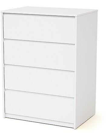 WEBABY - Cómoda bebé 4 cajones UNO madera - Blanco