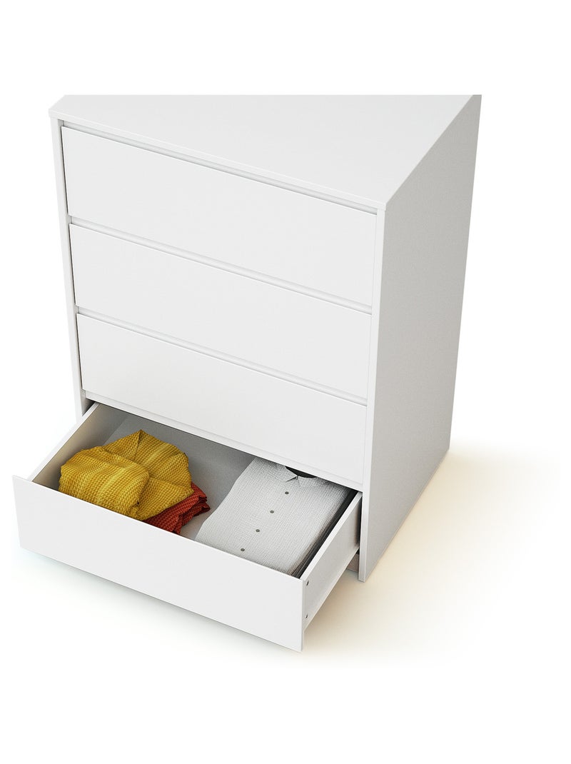 WEBABY - Cómoda bebé 4 cajones UNO madera - Blanco Blanco - Kiabi