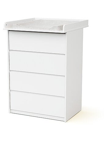 WEBABY - Cómoda cambiador bebé de 4 cajones 70 cm UNO - Blanco