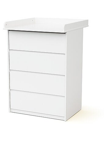WEBABY - Cómoda cambiador bebé de 4 cajones 70 cm UNO - Blanco