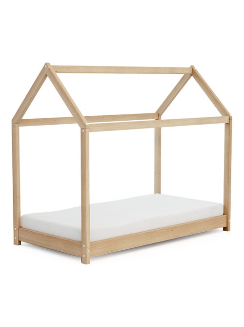 Webaby - cuna bebé casita madera cabana - marrón - 70 x 140 - 145 x 77 x 124 cm - Kiabi Webaby - cuna bebé casita madera cabana - marrón - 70 x 140 - 145 x 77 x 124 cm - Kiabi