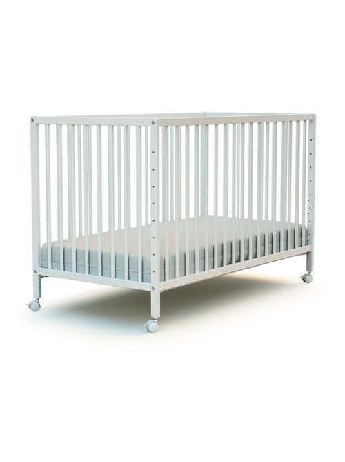 WEBABY - Cuna bebe colecho madera con ruedas - Blanco - 60 x 120 - 124 x 64,5 x 81 cm LIO - Kiabi