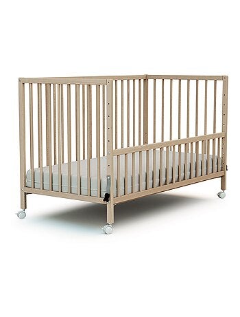 WEBABY - Cuna bebe colecho madera con ruedas - Blanco - 60 x 120 - 124 x 64,5 x 81 cm LIO
