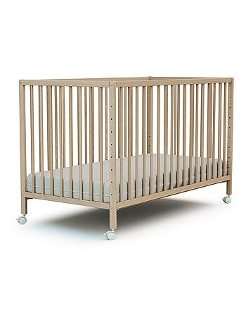 WEBABY - Cuna bebe colecho madera con ruedas - Blanco - 60 x 120 - 124 x 64,5 x 81 cm LIO