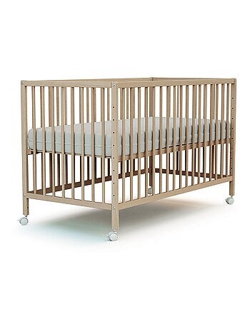 WEBABY - Cuna bebe colecho madera con ruedas - Blanco - 60 x 120 - 124 x 64,5 x 81 cm LIO