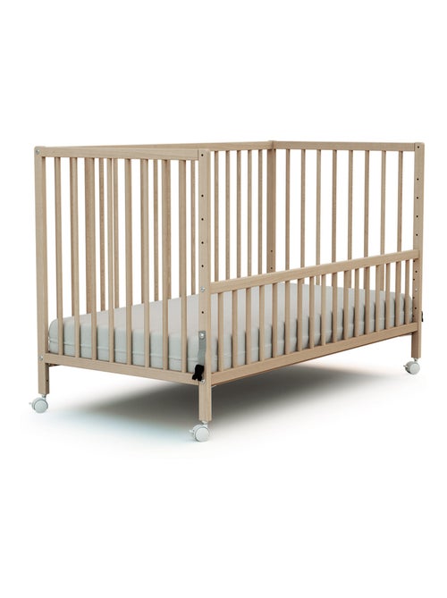 WEBABY - Cuna bebe colecho madera con ruedas - Haya Cruda - 60 x 120 - 124 x 64,50 x 81 cm LIO - Kiabi