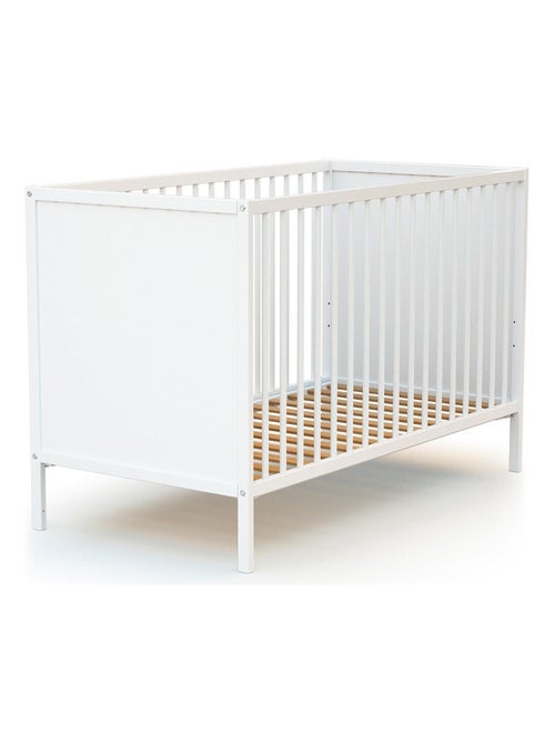 WEBABY - Cuna bebe madera - Blanco - 60 x 120 - 124 x 64,5 x 82 cm ALBA - Kiabi
