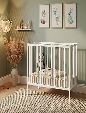 WEBABY - Cuna bebe madera - Haya Cruda - 60 x 120 - 124 x 64,5 x 82 cm ONE