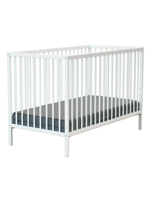 WEBABY - Cuna bebe madera - Blanco - 60 x 120 - 124 x 64,5 x 82 cm ONE - Kiabi