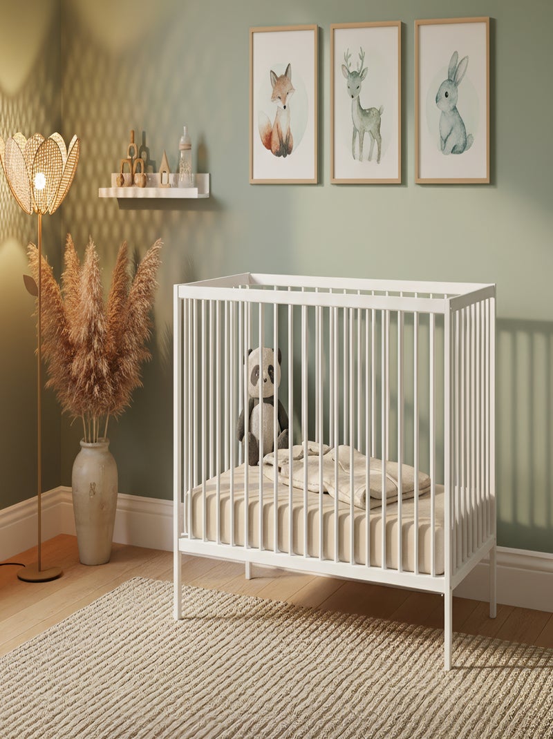 WEBABY - Cuna bebe madera - Blanco - 60 x 120 - 124 x 64,5 x 82 cm ONE Blanco - Kiabi