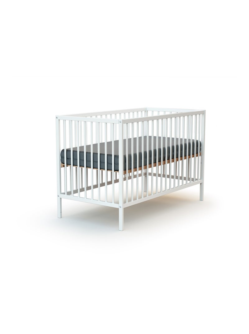 WEBABY - Cuna bebe madera - Blanco - 60 x 120 - 124 x 64,5 x 82 cm ONE Blanco - Kiabi
