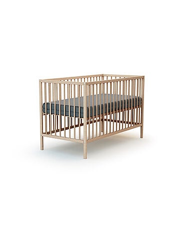 WEBABY - Cuna bebe madera - Haya Cruda - 60 x 120 - 124 x 64,5 x 82 cm ONE