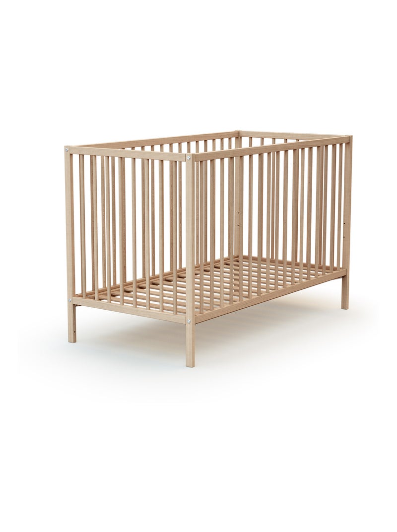WEBABY - Cuna bebe madera - Haya Cruda - 60 x 120 - 124 x 64,5 x 82 cm ONE Marrón avellana - Kiabi