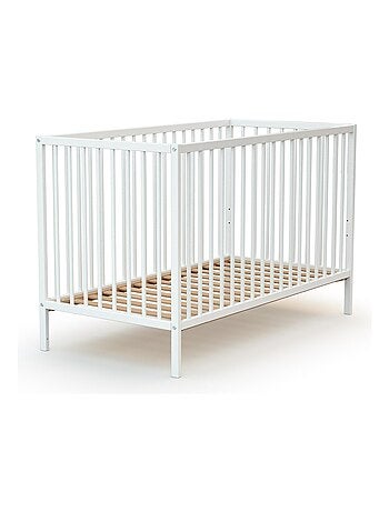 WEBABY - Cuna bebe madera ONE - Blanco - 60 x 120 - 124 x 64,50 x 82 cm