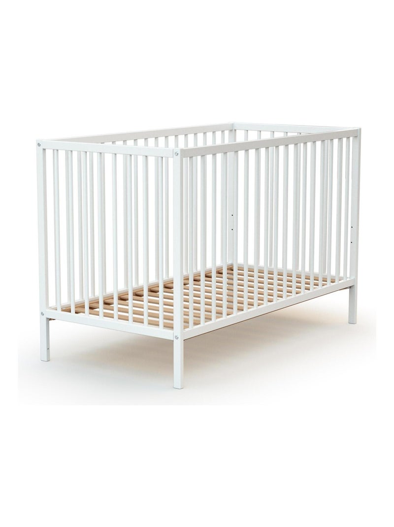 WEBABY - Cuna bebe madera ONE - Blanco - 60 x 120 - 124 x 64,50 x 82 cm Blanco - Kiabi