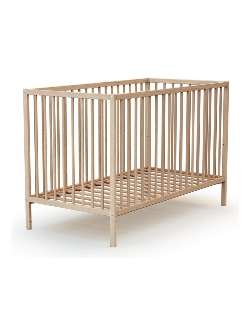 WEBABY - Cuna bebe madera ONE - Haya Cruda - 60 x 120 - 124 x 64,50 x 82 cm Marrón avellana - Kiabi