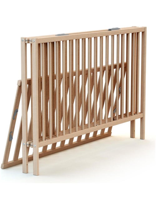 WEBABY - Cuna bebé plegable con colchón madera - Haya Cruda - 60 x 120 - 124 x 64.50 x 82 cm FLEX - Kiabi