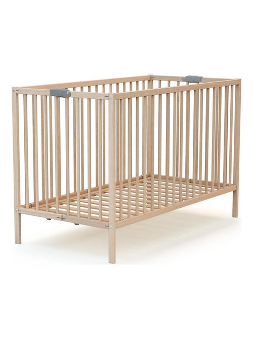 WEBABY - Cuna bebé plegable con colchón madera - Haya Cruda - 60 x 120 - 124 x 64.50 x 82 cm FLEX - Kiabi