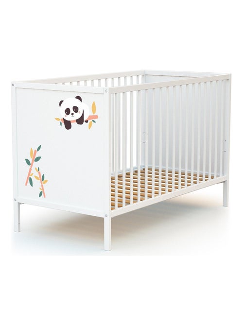 WEBABY - Cuna bebe Renard madera - Blanco - 60 x 120 - 124 x 64,5 x 82 cm ALBA - Kiabi
