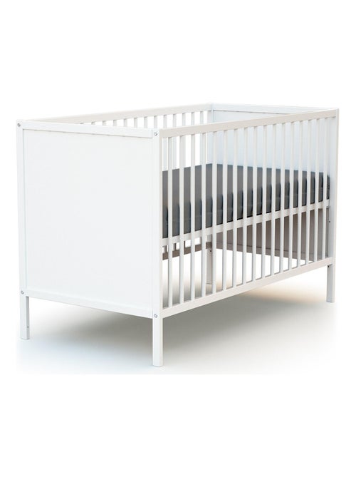 WEBABY - Cuna bebé y cómoda cambiador madera - Blanco - 60 x 120 ALBA - Kiabi