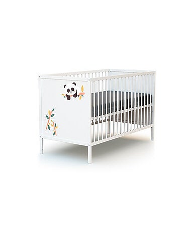 WEBABY - Cuna bebé y cómoda cambiador madera - Blanco - 60 x 120 ALBA
