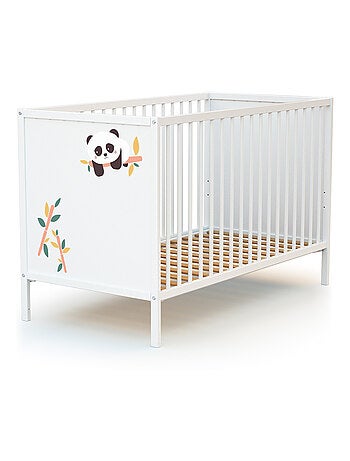 WEBABY - Cuna bebé y cómoda cambiador madera - Blanco - 60 x 120 ALBA