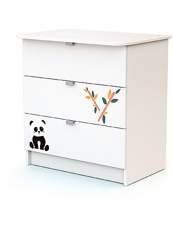 WEBABY - Cuna bebé y cómoda cambiador madera - Blanco - 60 x 120 ALBA