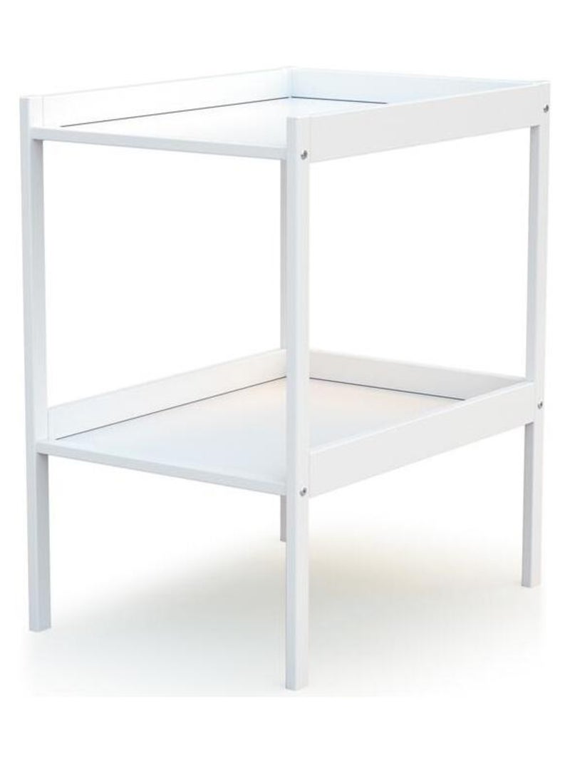 WEBABY - Cuna bebé y meuble cambiador madera MILO - Blanco - 60 x 120 Blanco - Kiabi