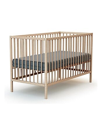 WEBABY - Cuna bebé y meuble cambiador madera MILO - Haya Cruda - 60 x 120