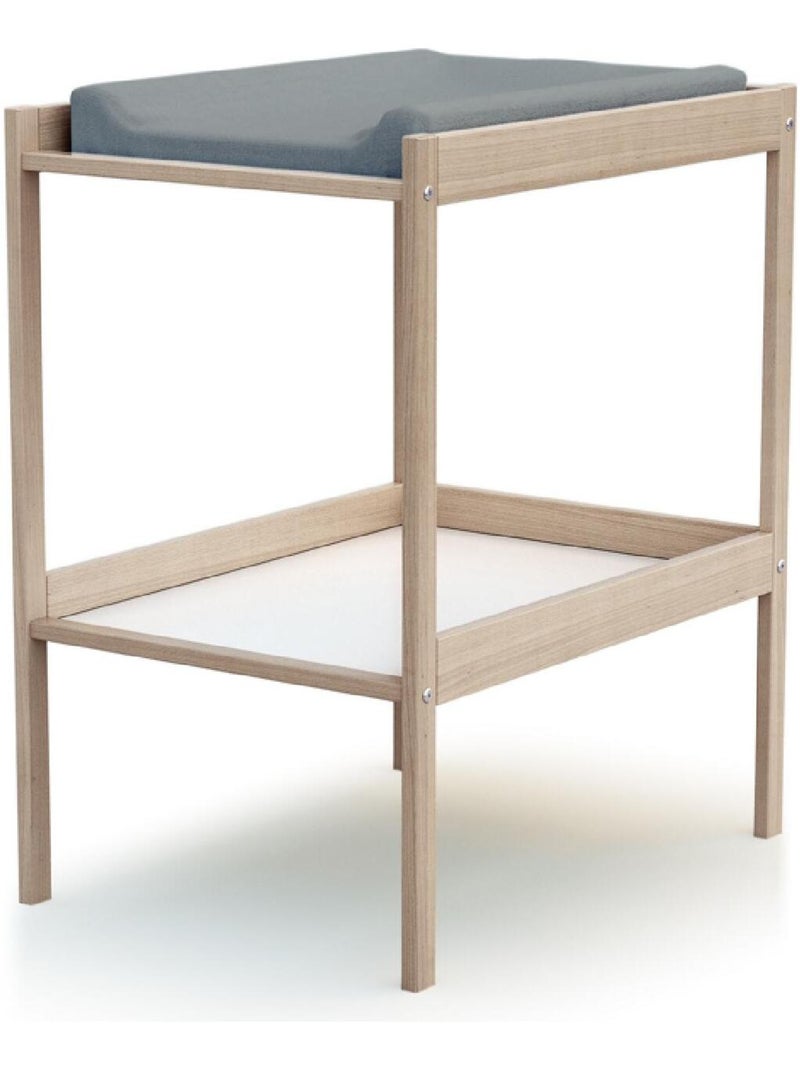 WEBABY - Cuna bebé y meuble cambiador madera MILO - Haya Cruda - 60 x 120 Marrón avellana - Kiabi