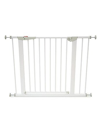 WEBABY - Extensión barrera de seguridad bebé acero - Blanco - 79 x 3,5 x 76,5 cm MOBI