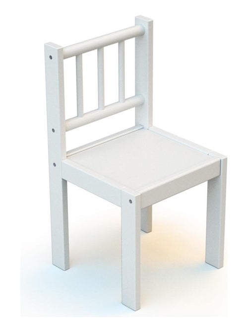 WEBABY - Lote de 1 mesa + 2 sillas para niños madera - Blanco - 64 x 53 x 55 cm - Kiabi