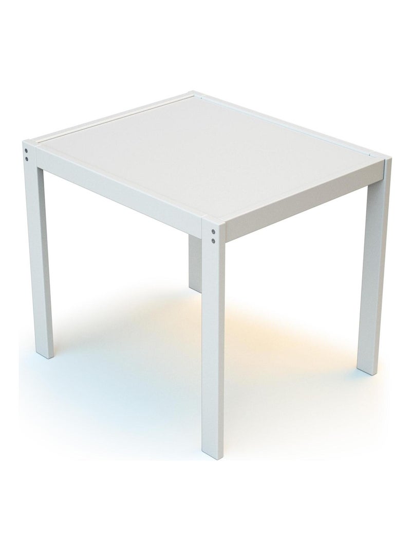 WEBABY - Lote de 1 mesa + 2 sillas para niños madera - Blanco - 64 x 53 x 55 cm Blanco - Kiabi
