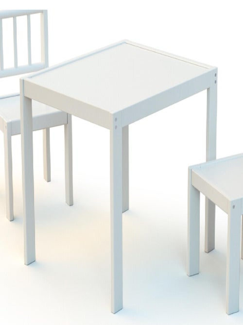 WEBABY - Mesa infantil madera - Blanco - 64 x 53 x 55 cm - Kiabi