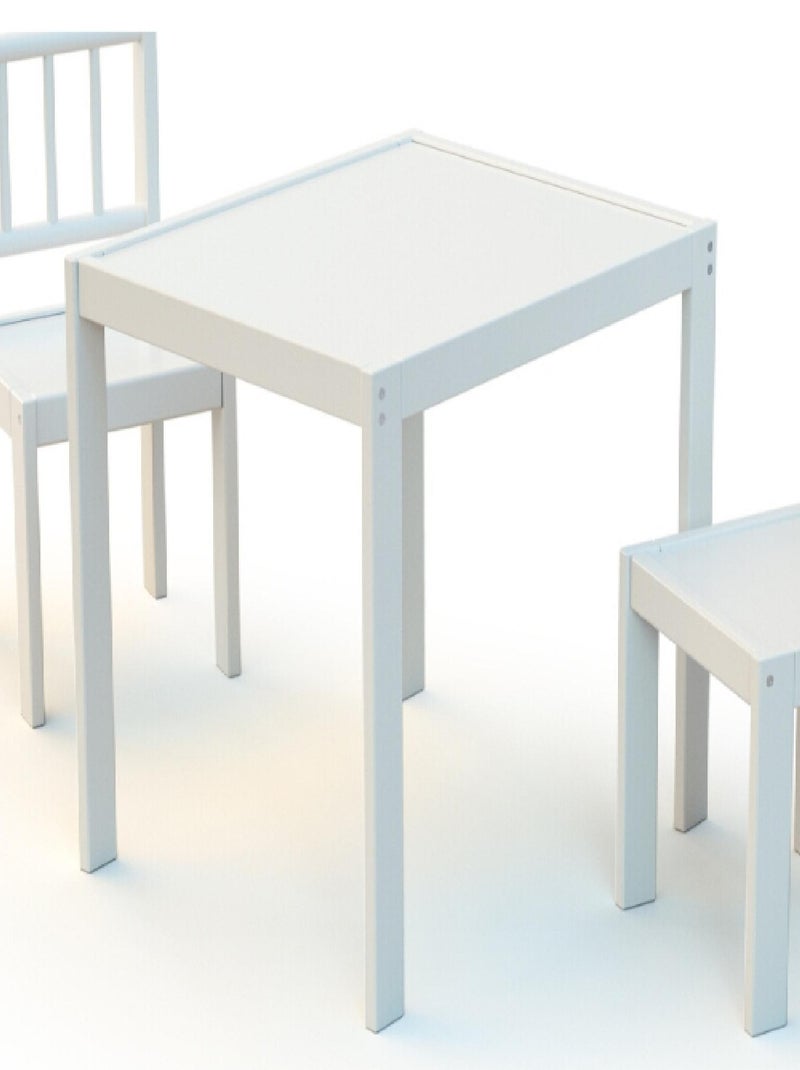 WEBABY - Mesa infantil madera - Blanco - 64 x 53 x 55 cm Blanco - Kiabi